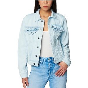 BLANK NYC Sign Your Name Ruffle Denim Jacket, Small